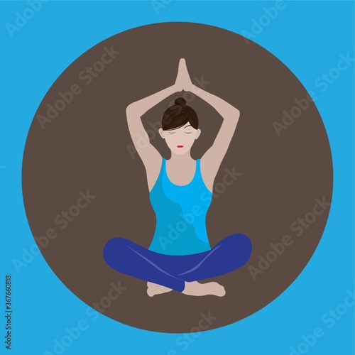 woman doing yoga © captainvector