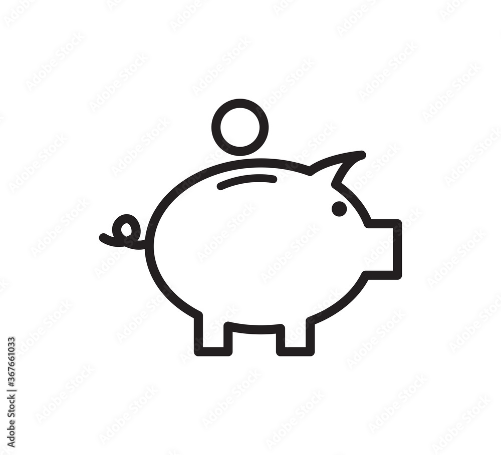 Piggy bank icon vector logo template Piggy bank icon vector logo template