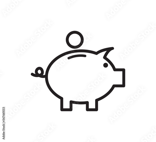 Piggy bank icon vector logo template