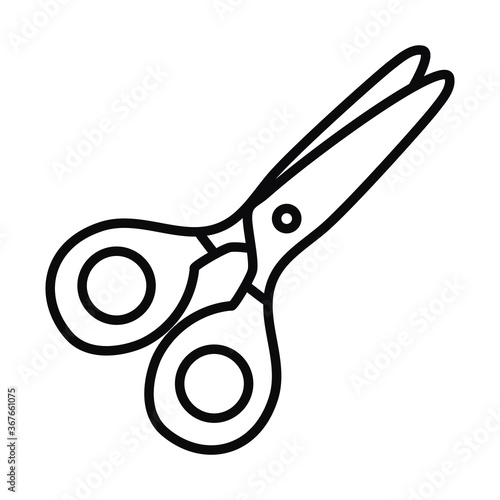school scissors icon, line style