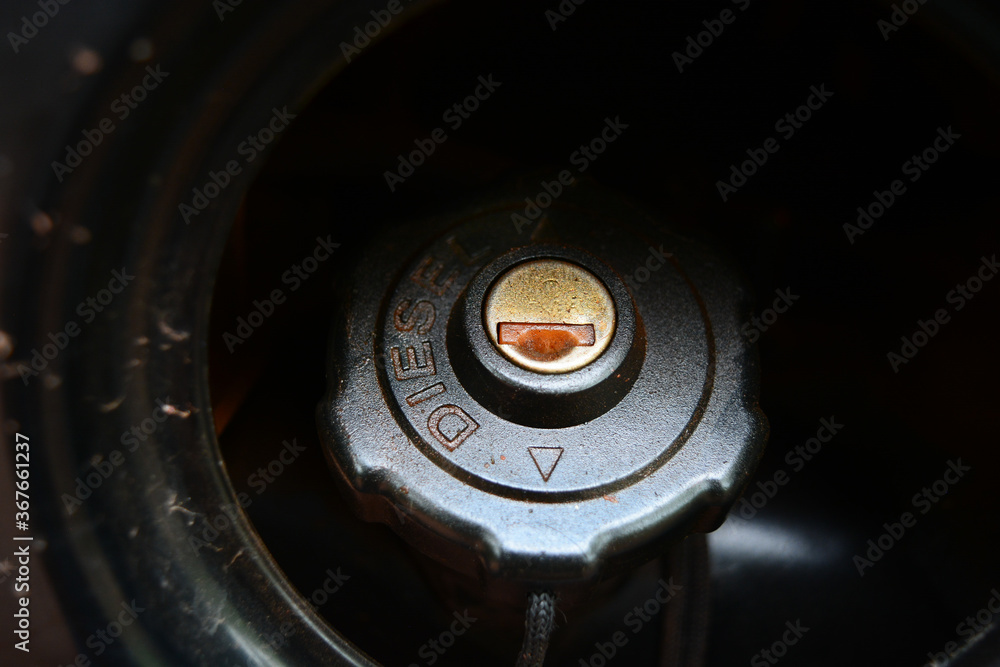 Diesel fuel tank cap or lid