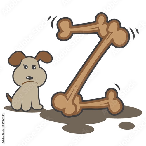 dog with the alphabet z