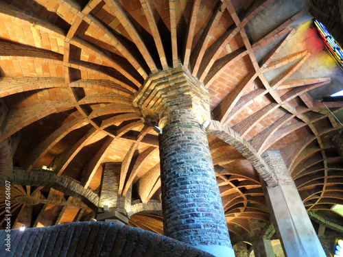 The Crypt of Colonia Guell in Barcelona, SPAIN