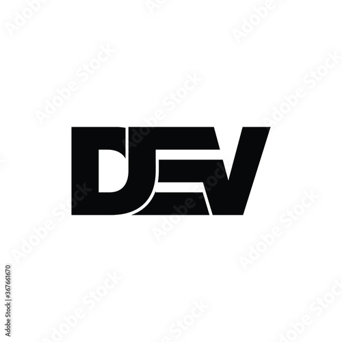 Letter dev simple monogram logo design vector