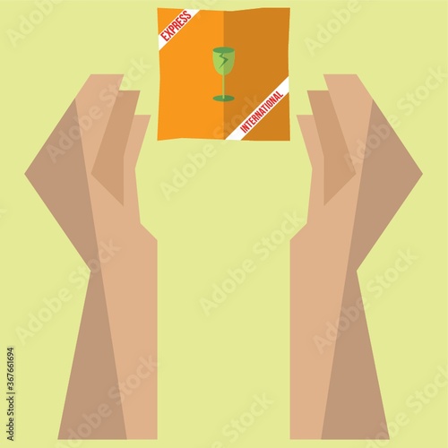 fragile symbol in between hands