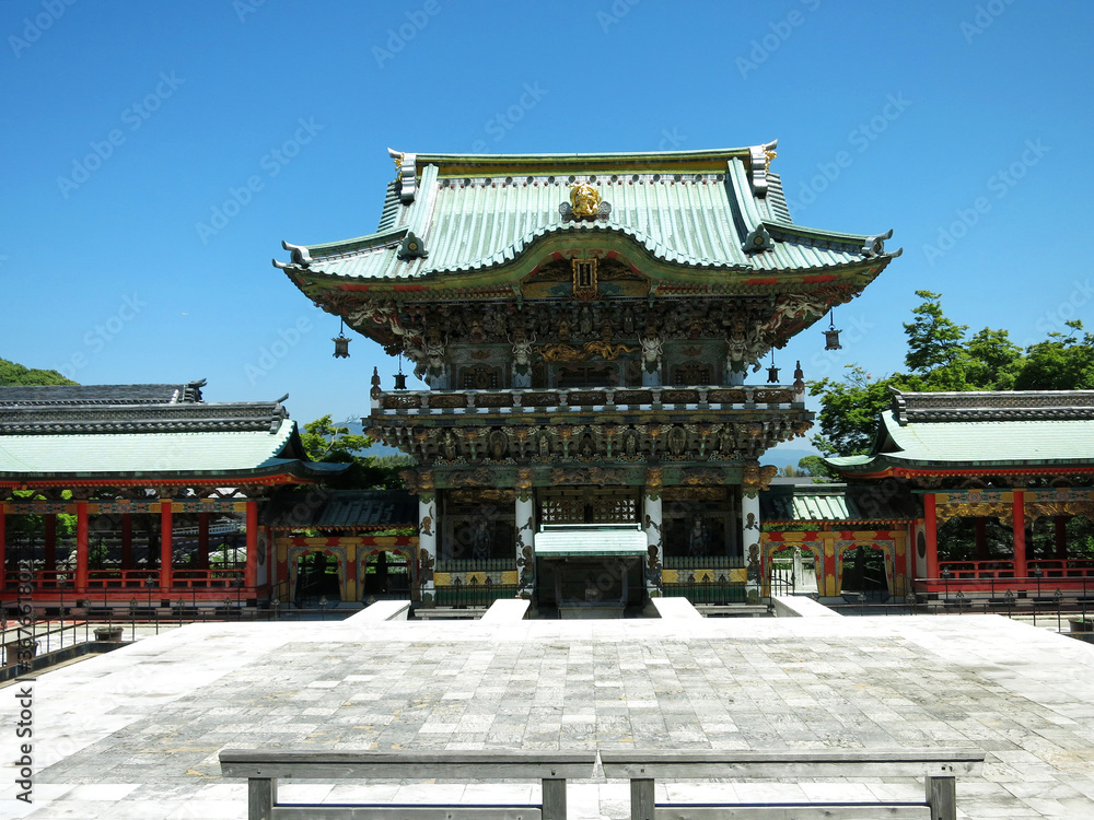 The Koyomon Gate of Kosanji Temple (耕三寺孝養門) in Ikuchi-jima Island, Onomichi, JAPAN. Founded by the industrialist Koso Kosanji in 1936 with many buildings modeled after Japan's most famous monuments The Koyomon Gate of Kosanji Temple (耕三寺孝養門) in Ikuchi-jima Island, Onomichi, JAPAN. Founded by the industrialist Koso Kosanji in 1936 with many buildings modeled after Japan's most famous monuments