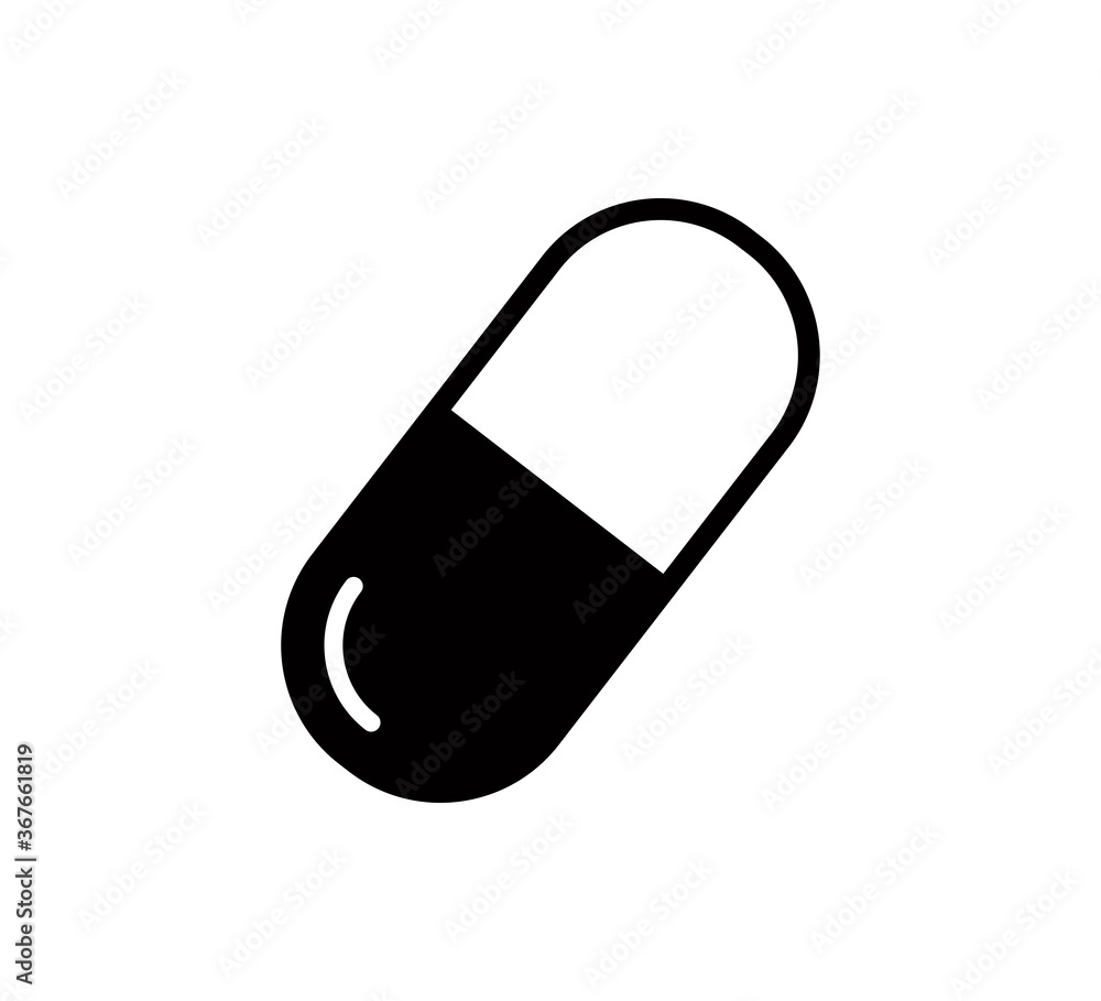Pill and capsule icon vector logo design template Pill and capsule icon vector logo design template