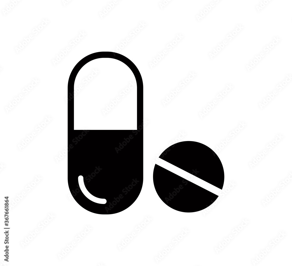 Pill and capsule icon vector logo design template Pill and capsule icon vector logo design template