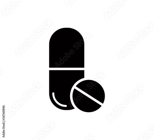 Pill and capsule icon vector logo design template