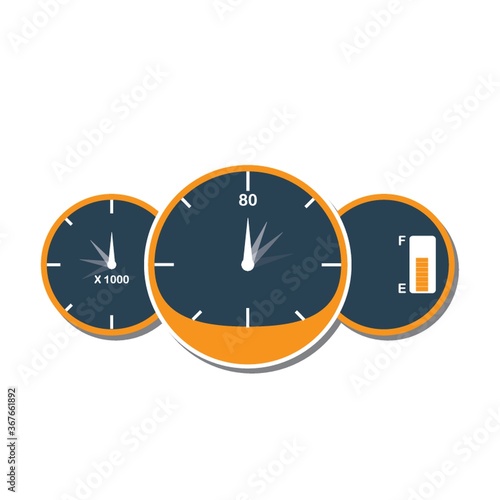 dashboard fuel gauge and speedometer