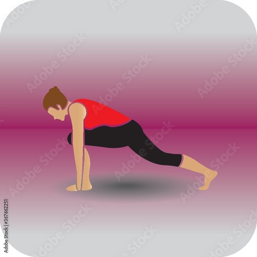 girl practising yoga in lunge pose
