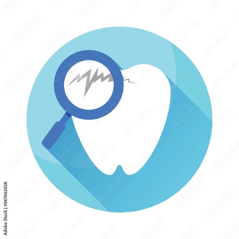 tooth with magnifying glass tooth with magnifying glass