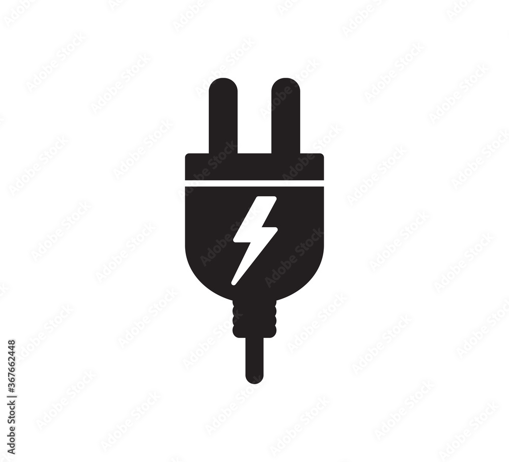 Plug icon vector logo design template flat style Plug icon vector logo design template flat style