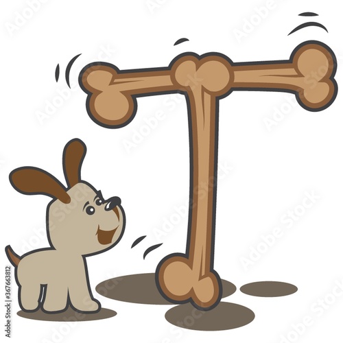 dog with the alphabet t