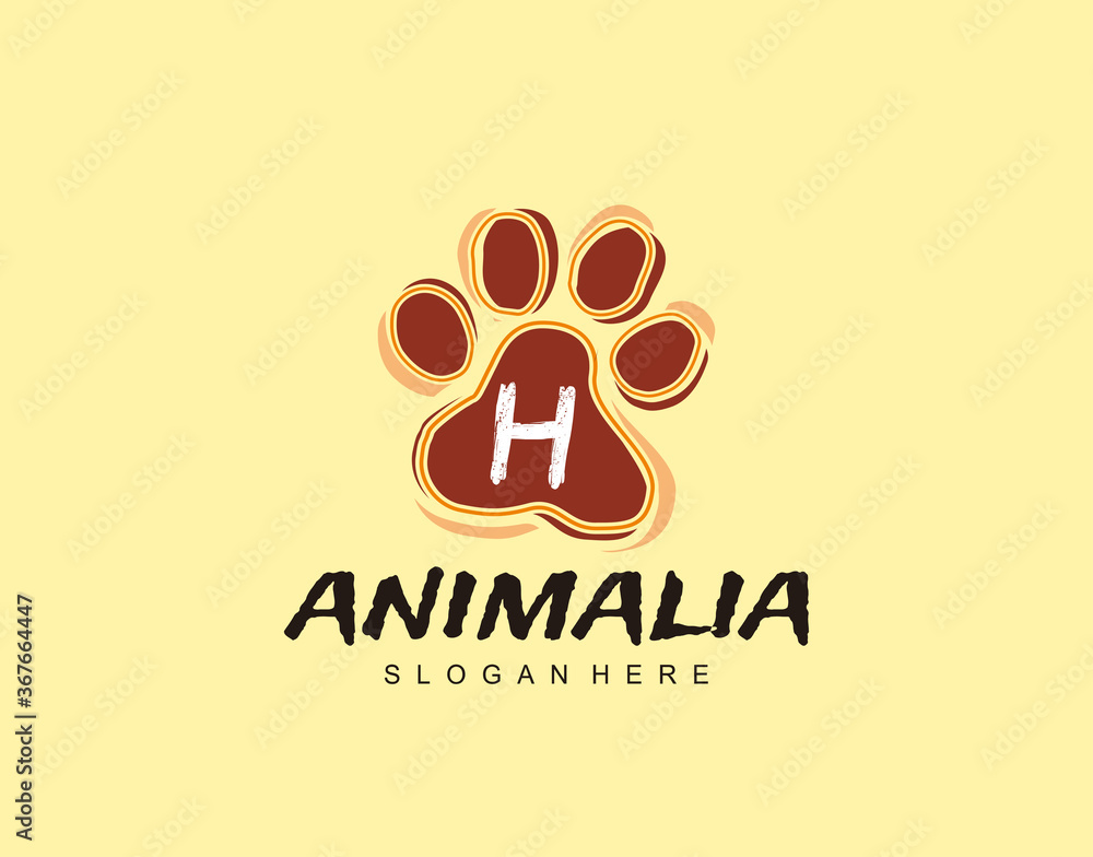 H Letter in Paw Shape Design. Pet logo design. Dog, Cat, animal clinic, pet care center. Paw vector logo Icon Template. H Letter in Paw Shape Design. Pet logo design. Dog, Cat, animal clinic, pet care center. Paw vector logo Icon Template.