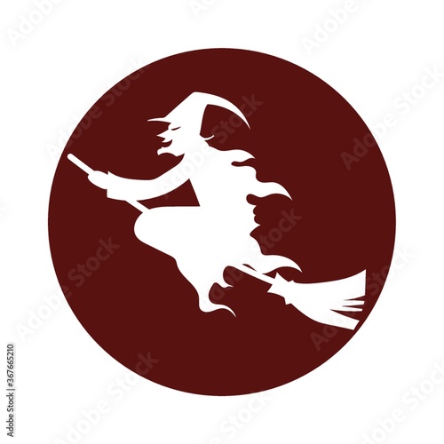 witch flying on a broomstick