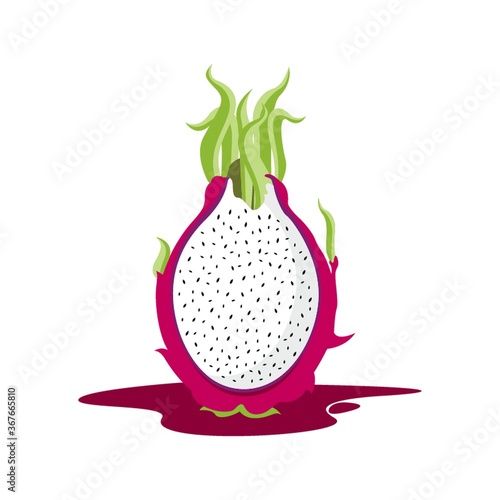 dragon fruit cut into half