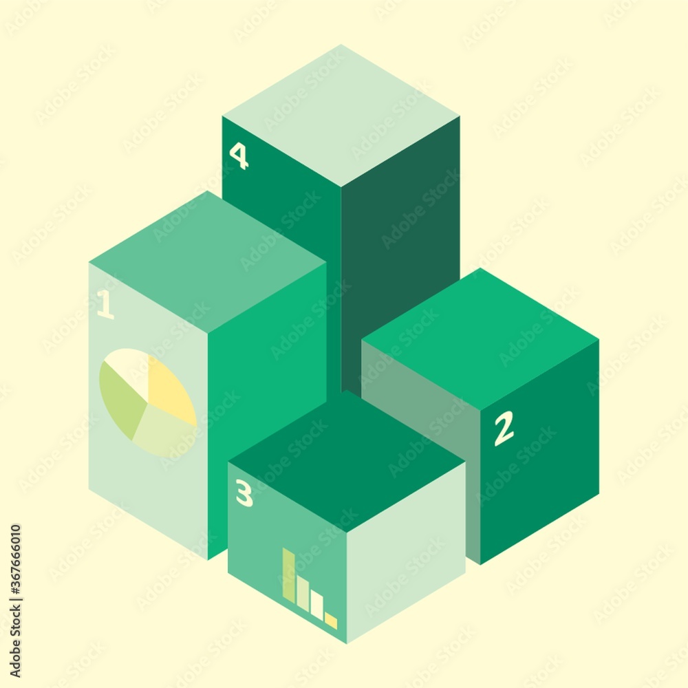 Obraz premium cubes geometric infographic