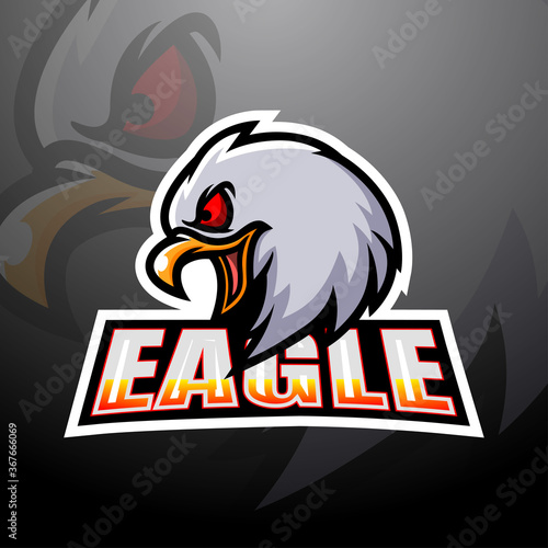 Eagle head mascot esport logo design