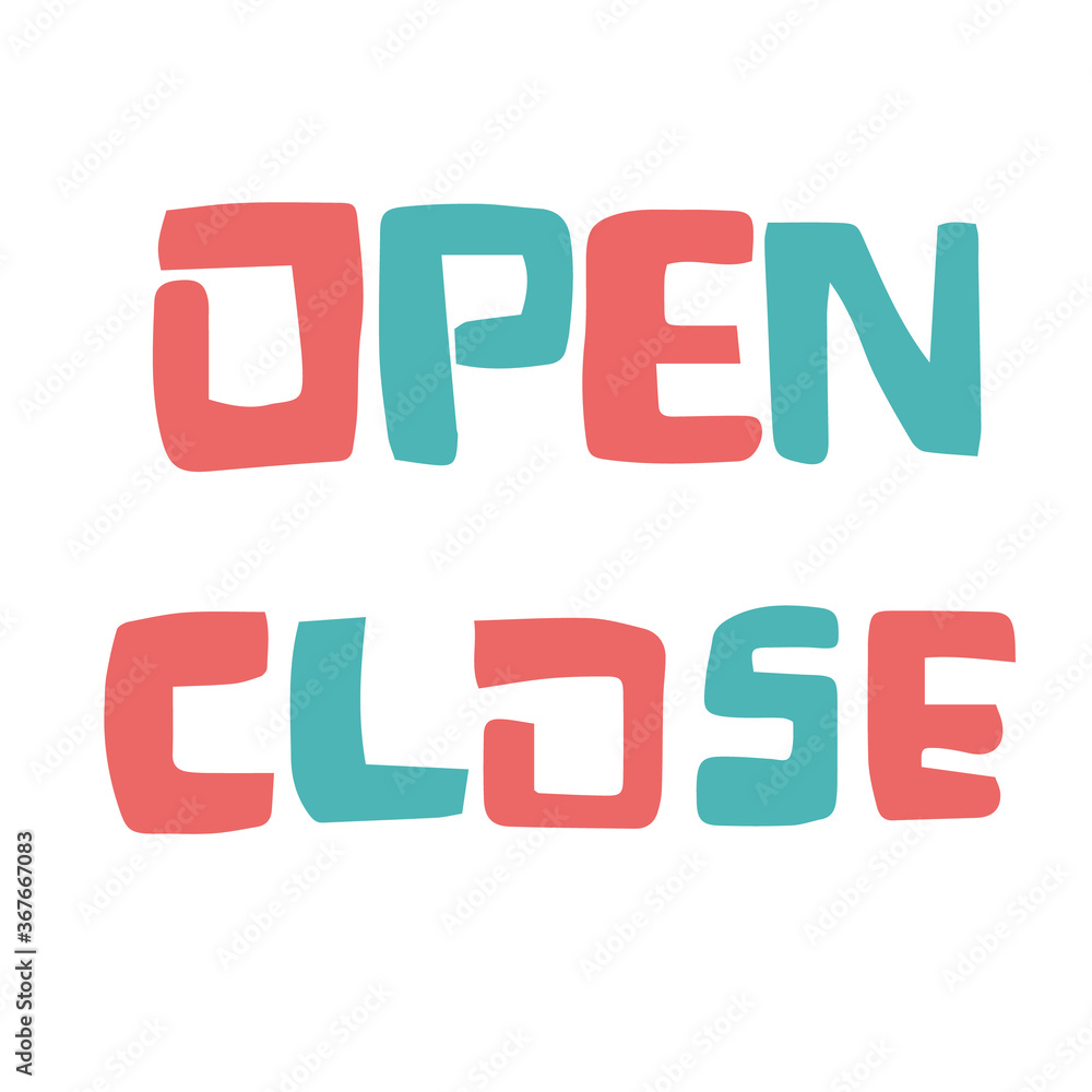 ポップでかわいいOPENとCLOSEの文字 ポップでかわいいOPENとCLOSEの文字