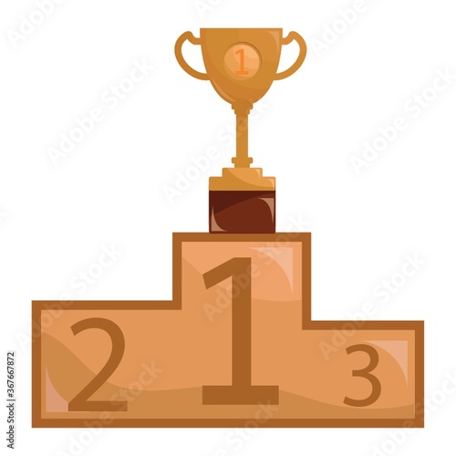 trophy on winner podium