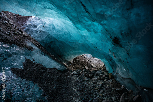 The big ice cave in Vatnajokull National Park, in Iceland.