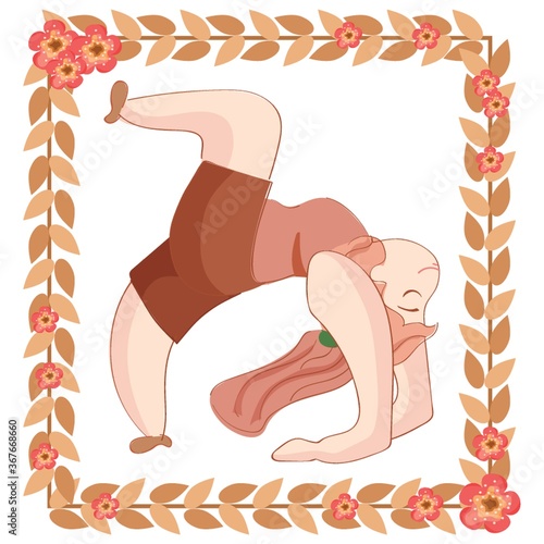 girl practicing yoga in back bend pose