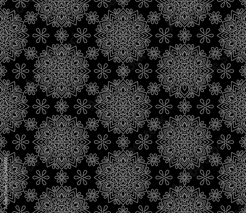 Abstract patterns seamless black and white doodle Sketch