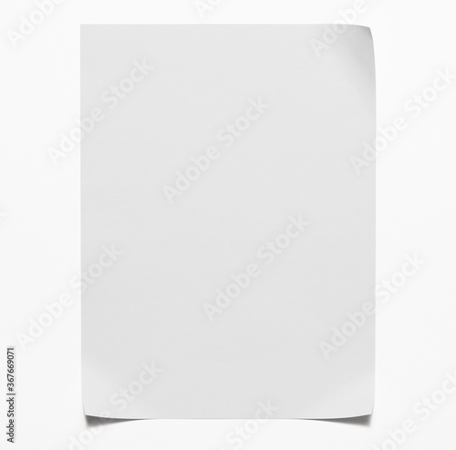 sheet of paper isolated on white
