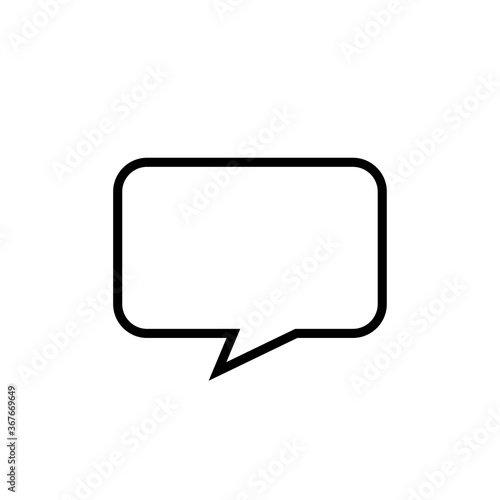 speech bubble isolated on white, speech balloon square sign for communication symbol, doodle line speech bubble for talk text, balloon message icon, dialog chatting graphic for icon talk