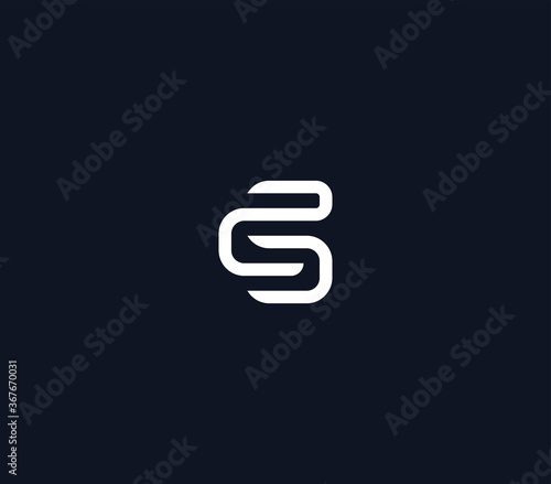 letter CS geometric logo design template 