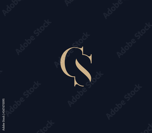 luxury letter CS logo design template