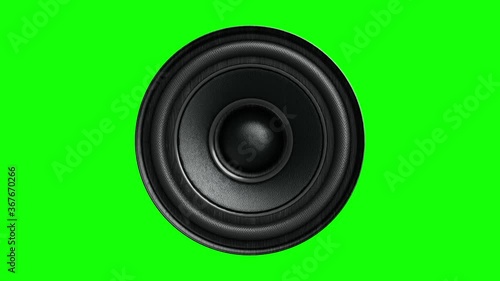 Audio Player Visual with Bass speaker with green screen background