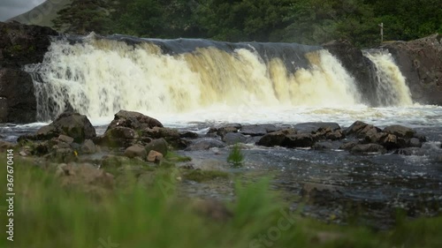 Static shot of Aasleagh Falls situated just outside Leenane village on the Galway / Mayo in the west of Ireland. photo