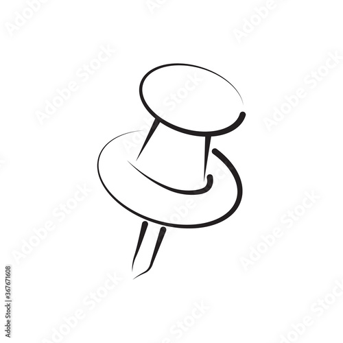 Push pin icon vector