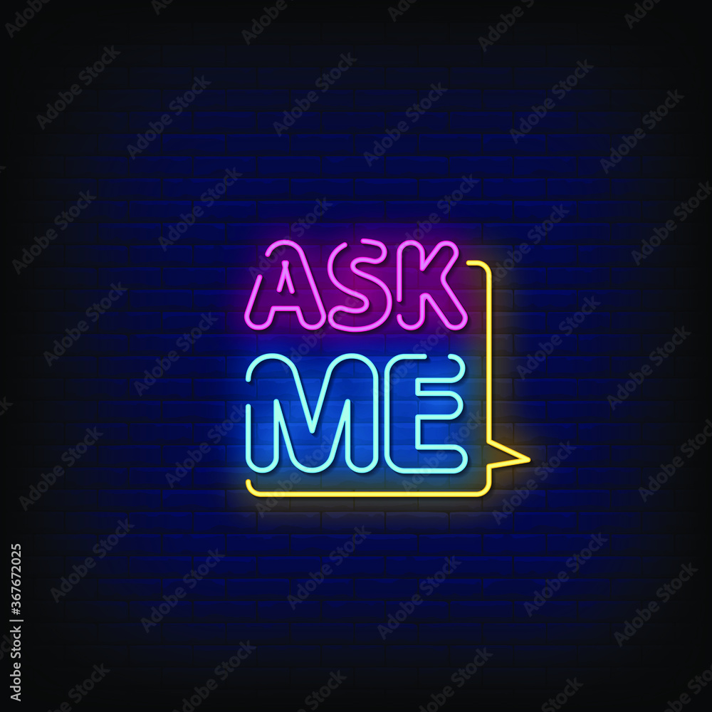 Ask Me Neon Signs Style Text Vector
Ask Me Neon Signs Style Text Vector