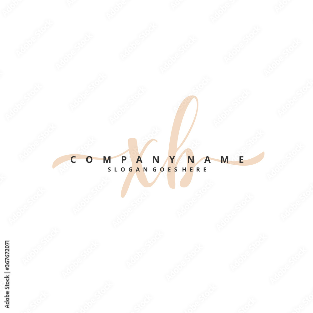 Obraz premium X B XB Initial handwriting and signature logo design with circle. Beautiful design handwritten logo for fashion, team, wedding, luxury logo.