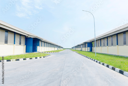 Exterior view of a warehouse building