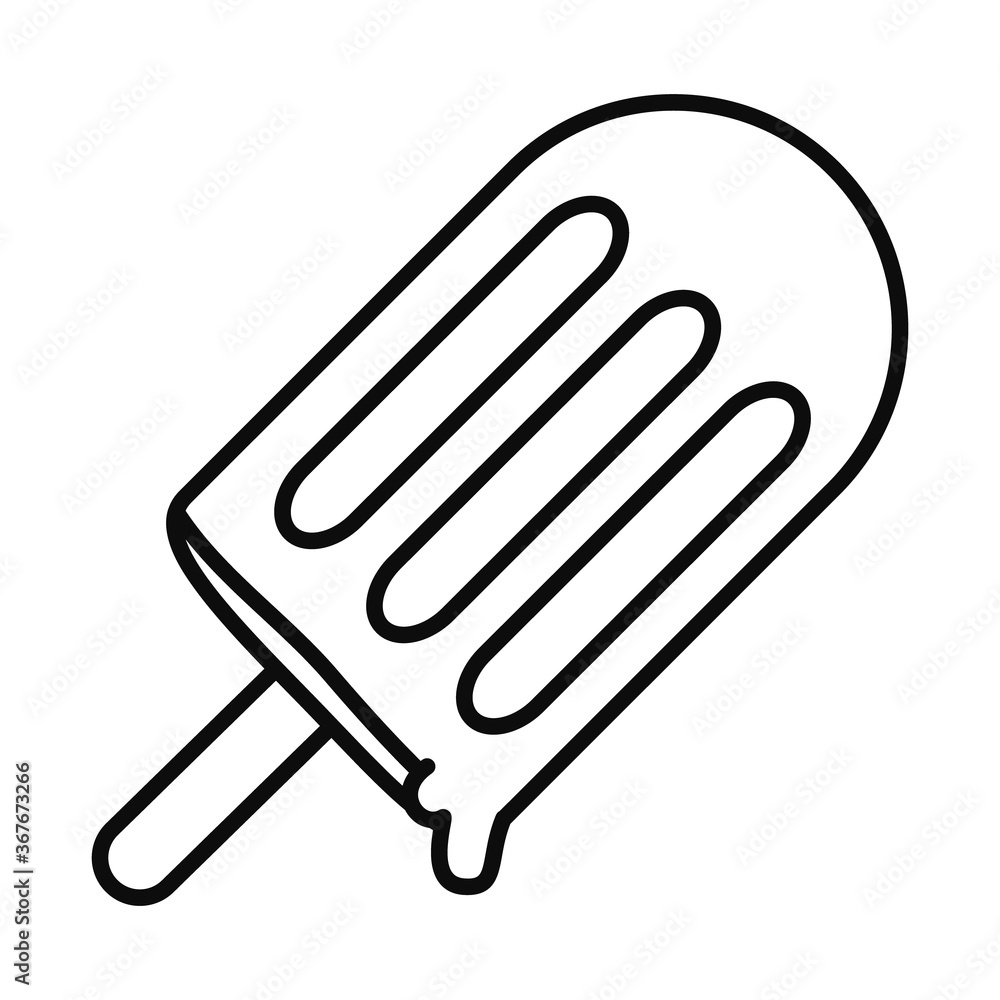 ice cream with stick line style icon vector design ice cream with stick line style icon vector design