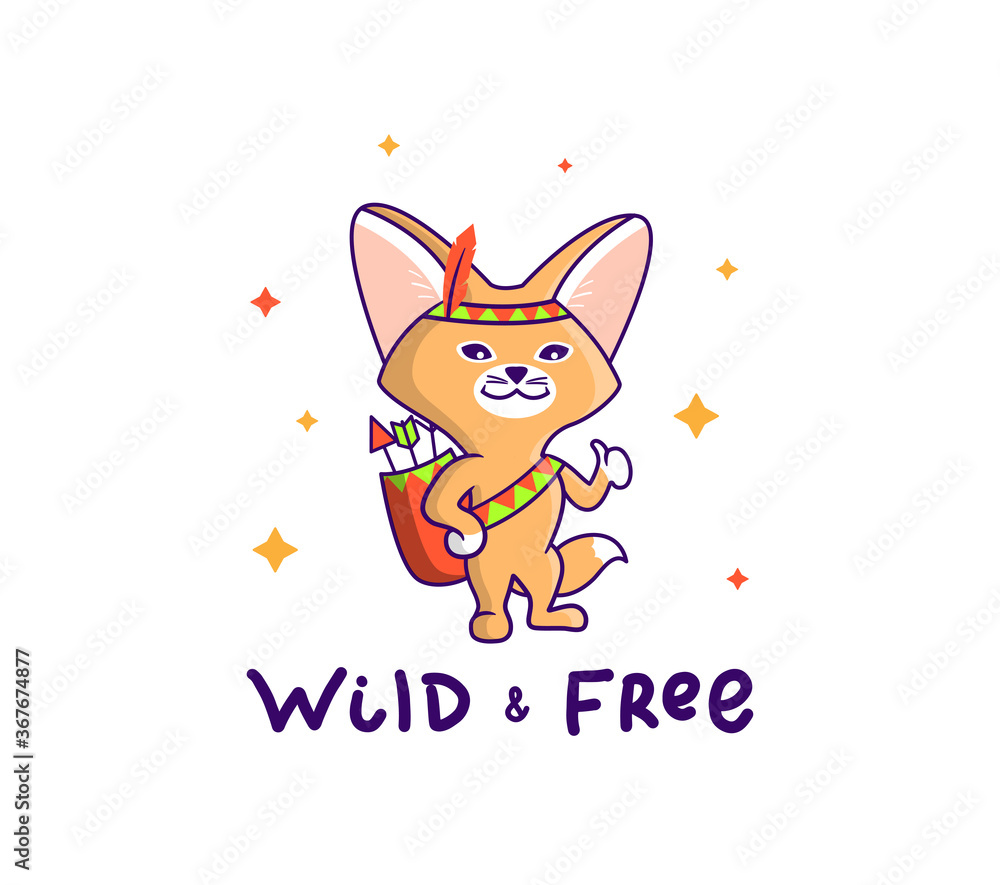 The adorable logo of a Fennec wearing the forest costume. The adorable logo of a Fennec wearing the forest costume.