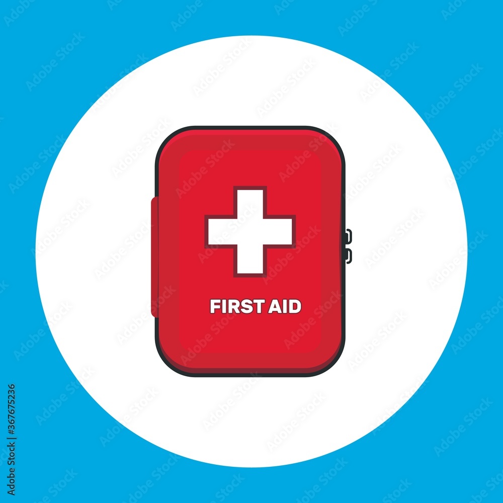 Obraz premium First aid kit for car vector illustration.