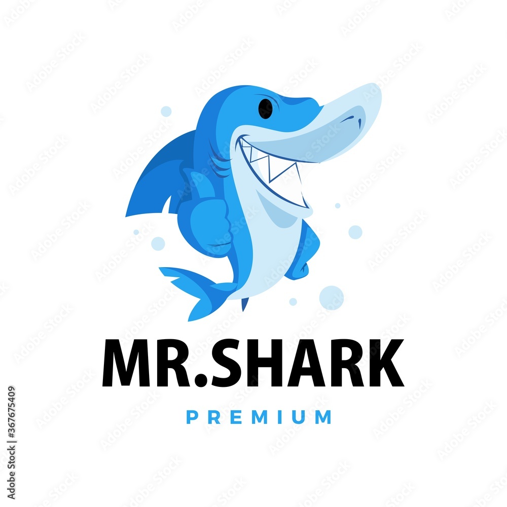 shark thumb up mascot character logo vector icon illustration shark thumb up mascot character logo vector icon illustration