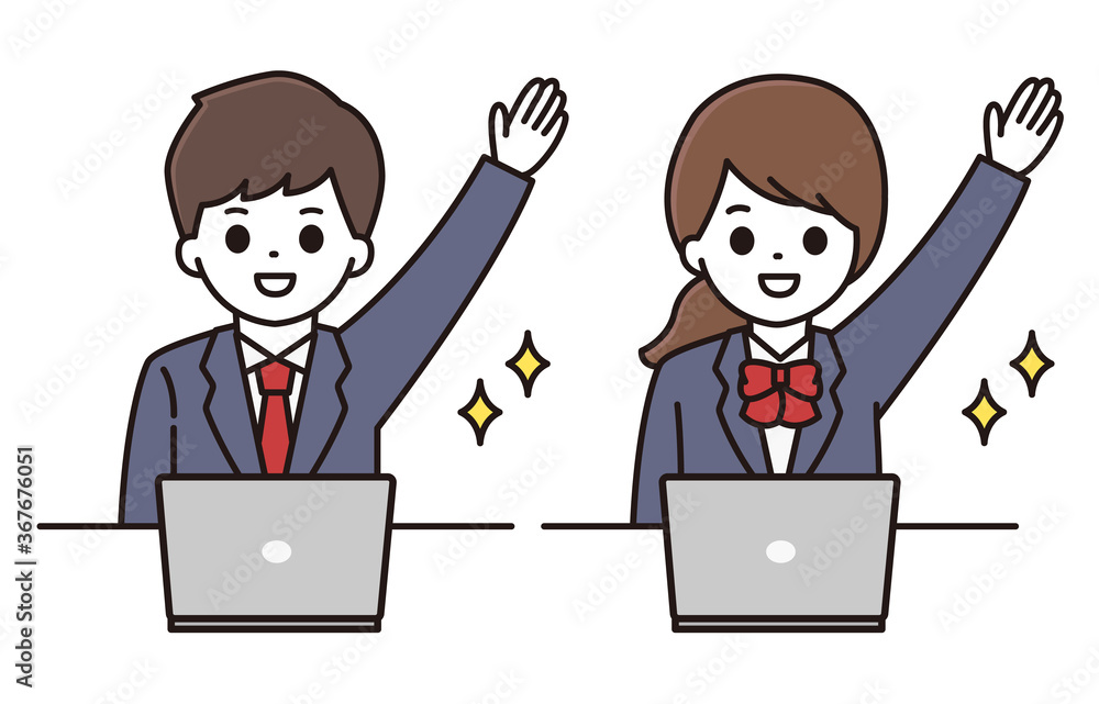 男子学生 女子学生 パソコン イラスト 男子学生 女子学生 パソコン イラスト