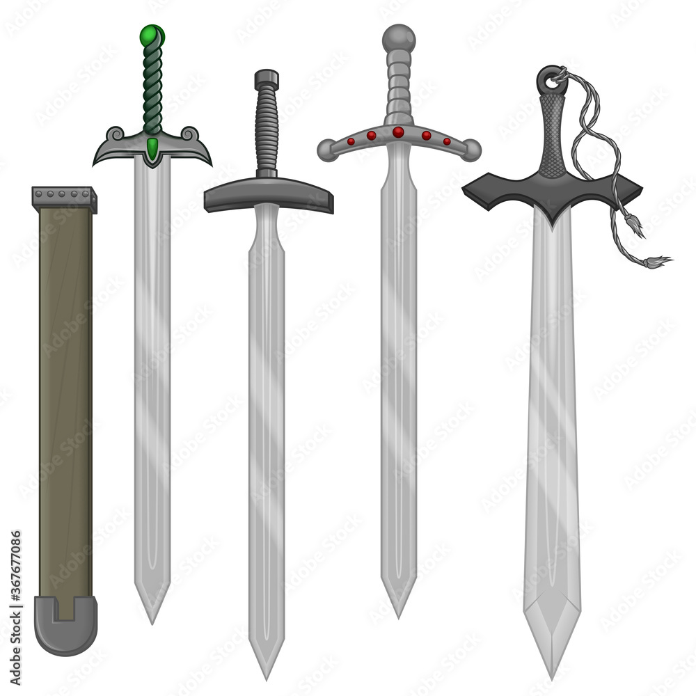 Swords and scabbard vector design - obrazy, fototapety, plakaty 
