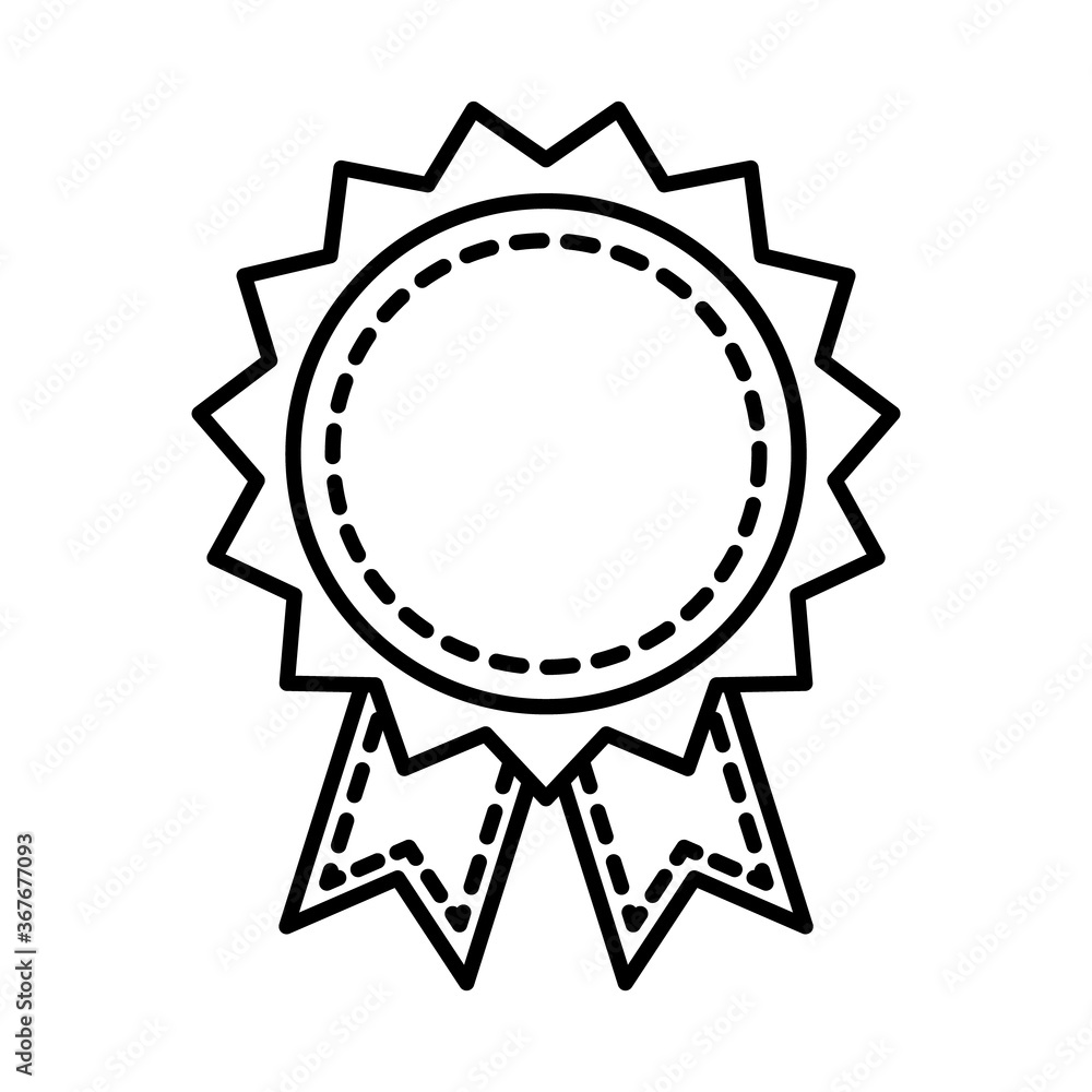 decorative award seal stamp icon, line style