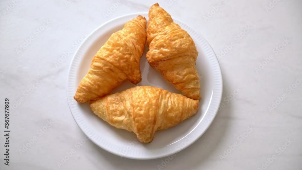 fresh butter croissant on plate fresh butter croissant on plate