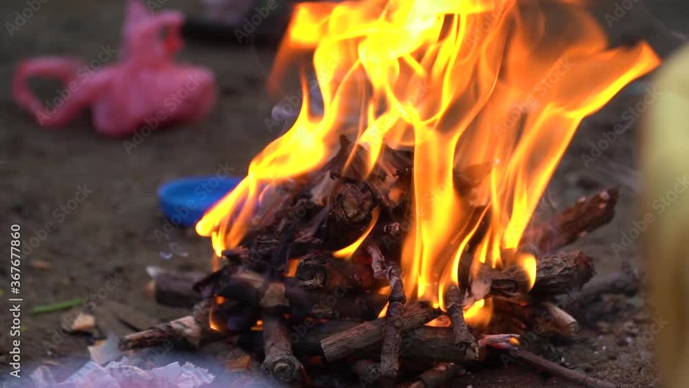 Beautiful Bonfire in slowmotion, campfire, Burning woods , camping fun. Trekking fire . Beautiful Bonfire in slowmotion, campfire, Burning woods , camping fun. Trekking fire .