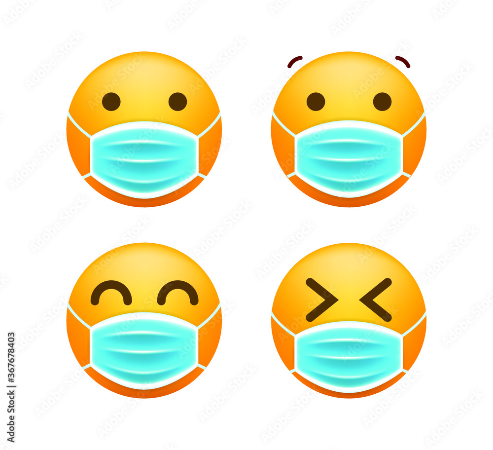 Set of Cute Emoticons on White Background . Isolated Vector Illustration Set of Cute Emoticons on White Background . Isolated Vector Illustration