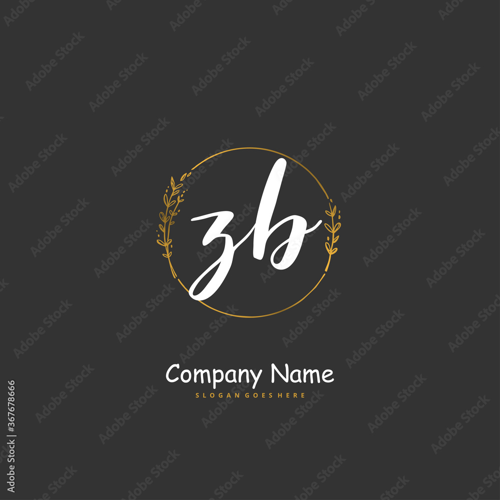 Z B ZB Initial handwriting and signature logo design with circle. Beautiful design handwritten logo for fashion, team, wedding, luxury logo. Z B ZB Initial handwriting and signature logo design with circle. Beautiful design handwritten logo for fashion, team, wedding, luxury logo.