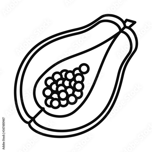 papaya fruit line style icon vector design